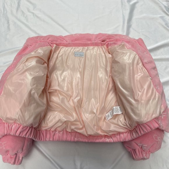 MADE IN ITALY Chiara Ferragni Cropped velvet down jacket hidden hood - Picture 15 of 16